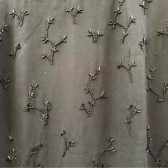 INC Silk black mini skirt lined with beads. Size 4 - Picture 5 of 9